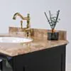 Kommod Badrum 80cm Nashville Svart - Beige Marmor