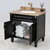 Kommod Badrum 80cm Nashville Svart - Beige Marmor