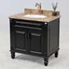 Kommod Badrum 80cm Nashville Svart - Beige Marmor