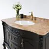 Kommod Badrum 120cm Ottawa Svart - Beige Marmor