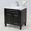 Kommod Badrum 80cm Nashville Svart - Vit Marmor