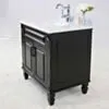Kommod Badrum 80cm Nashville Svart - Vit Marmor