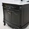 Kommod Badrum 80cm Ottawa Svart - Vit Marmor