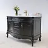Kommod Badrum 120cm Ottawa Svart - Vit Marmor