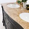 Dubbelhandfat Kommod 160cm Ottawa Svart - Beige Marmor