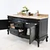Dubbelhandfat Kommod 160cm Ottawa Svart - Beige Marmor