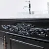 Dubbelhandfat Kommod 160cm Ottawa Svart - Vit Marmor