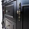 Dubbelhandfat Kommod 160cm Ottawa Svart - Vit Marmor