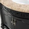 Kommod Badrum 80cm Ottawa Svart - Beige Marmor