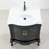Kommod Badrum 80cm Ottawa Svart - Vit Marmor