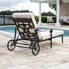 Solsäng med hjul Svart Aluminium Toscana