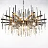 Modern Kristallkrona Ø85cm Vienna Svart Rökigt Glas