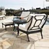 Loungefåtölj Svart 2-pack Aluminium St Tropez