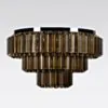 Kristallplafond 80cm Cognac/Krom - Verona