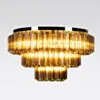 Kristallplafond 80cm Cognac/Krom - Verona
