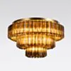 Kristallplafond 80cm Cognac/Mässing - Verona