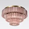 Kristallplafond 80cm Rosa/Mässing - Verona