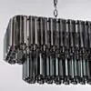 Avlång Kristallkrona 120cm Svart/Krom - Verona