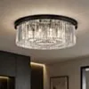 Kristallplafond Florence med svart stomme och klarglas 