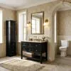 Kommod Badrum 120cm Utah Svart - Beige Marmor