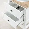 Kommod Badrum 60cm Vit Utah - Beige Marmor