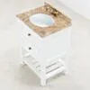 Kommod Badrum 60cm Vit Utah - Beige Marmor