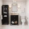 Kommod Badrum 60cm Svart Utah - Beige Marmor