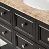 Kommod Badrum 120cm Utah Svart - Beige Marmor