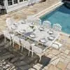 Matgrupp Utomhus 10 stolar Vit Aluminium - Toscana 280cm
