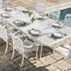 Matgrupp Utomhus 10 stolar Vit Aluminium - Toscana 280cm