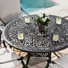 Rund Matgrupp 6 Stolar Svart Aluminium - Portofino Ø120cm