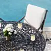 Rund Matgrupp 6 Stolar Svart Aluminium - Portofino Ø120cm
