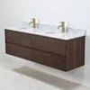 Dubbelkommod Valnöt 150cm Vit Marmor - Marstrand