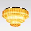 Kristallplafond 80cm Bärnsten/Krom - Verona