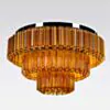 Kristallplafond 80cm Bärnsten/Krom - Verona