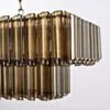 Avlång Kristallkrona 120cm Cognac/Mässing - Verona