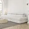 Soffa 3-sits 291cm Vit Boucle Utan Armstöd - Paris