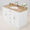 Kommod Badrum 120cm Colorado Vit - Beige Marmor