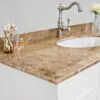 Kommod Badrum 120cm Colorado Vit - Beige Marmor