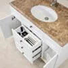 Kommod Badrum 120cm Colorado Vit - Beige Marmor