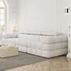 Soffa 3-sits 285cm Vit Boucle  - Paris