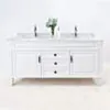 Dubbelhandfat Kommod 160cm Nashville Vit - Vit Marmor