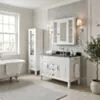 Kommod Badrum 120cm Nashville Vit - Grå Marmor