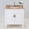 Kommod Badrum 80cm Nashville Vit - Beige Marmor