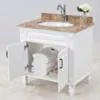 Kommod Badrum 80cm Nashville Vit - Beige Marmor