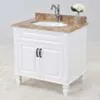 Kommod Badrum 80cm Nashville Vit - Beige Marmor