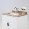 Kommod Badrum 80cm Nashville Vit - Beige Marmor