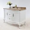 Kommod Badrum 120cm Ottawa Vit - Beige Marmor