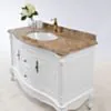 Kommod Badrum 120cm Ottawa Vit - Beige Marmor