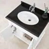Kommod Badrum 80cm Nashville Vit - Svart Granit